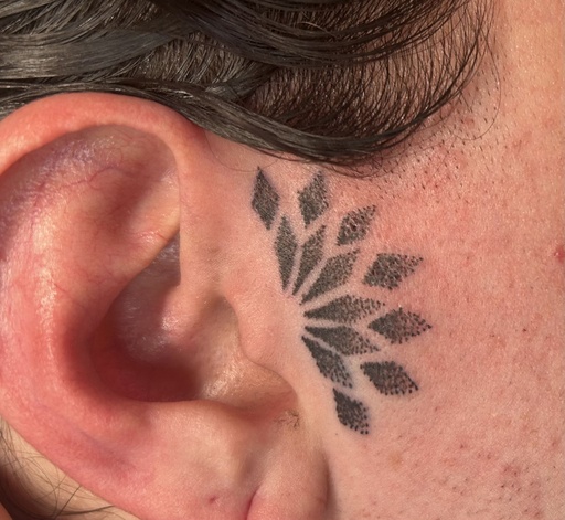 Tiny stippled mandala, tattoo by Lily Spade, Dawnbringer Tattoo, Kansas City