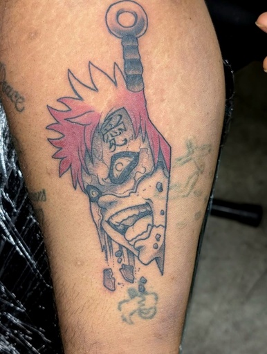 GAARA KUNAI — tattoo by Colly Gutz, Dawnbringer Tattoo, Kansas City