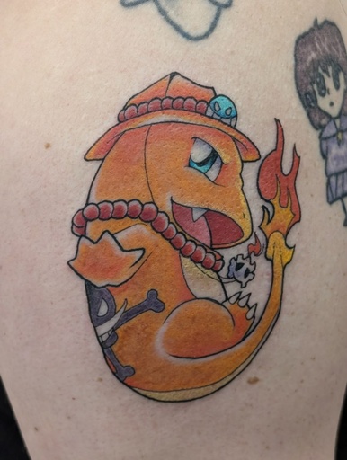 ACE CHARMANDER — tattoo by Colly Gutz, Dawnbringer Tattoo, Kansas City
