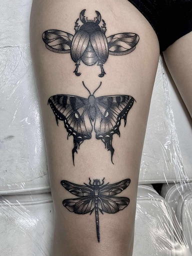 Cat 08 — tattoo by Cat Allwood, Dawnbringer Tattoo, Kansas City