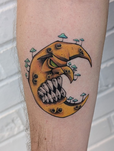 BAD MOON — tattoo by Colly Gutz, Dawnbringer Tattoo, Kansas City