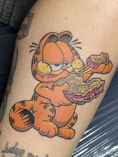 GARFIELD — tattoo by Colly Gutz, Dawnbringer Tattoo, Kansas City