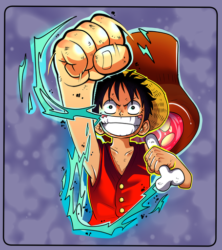 Luffy ~Color~, flash tattoo design by Colly Gutz, Dawnbringer Tattoo, Kansas City