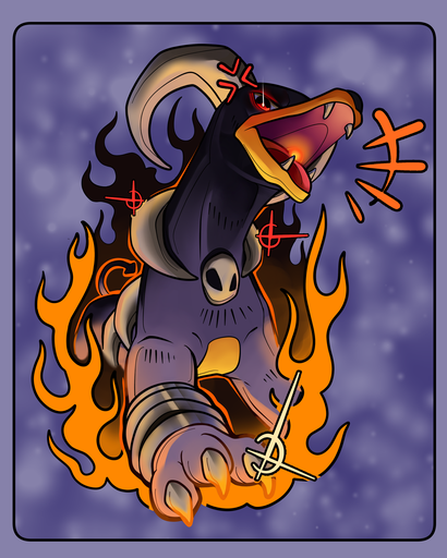 Houndoom ~Color~, flash tattoo design by Colly Gutz, Dawnbringer Tattoo, Kansas City