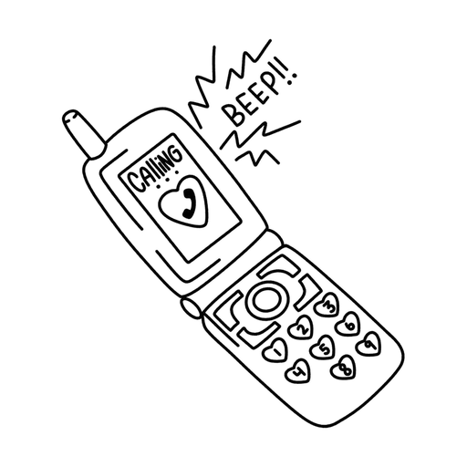 Calling flip phone, flash tattoo design by Lily Spade, Dawnbringer Tattoo, Kansas City