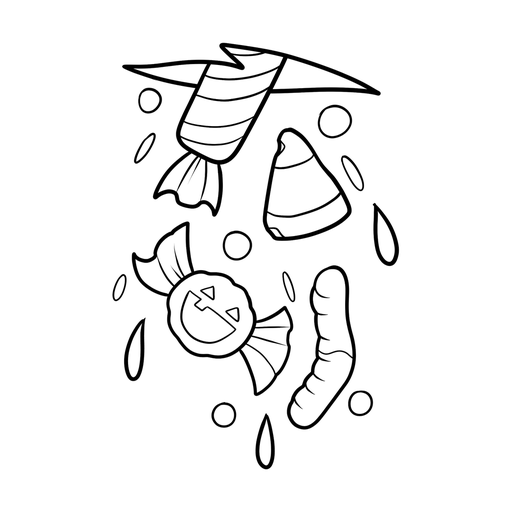 Candy spill, flash tattoo design by Colly Gutz, Dawnbringer Tattoo, Kansas City