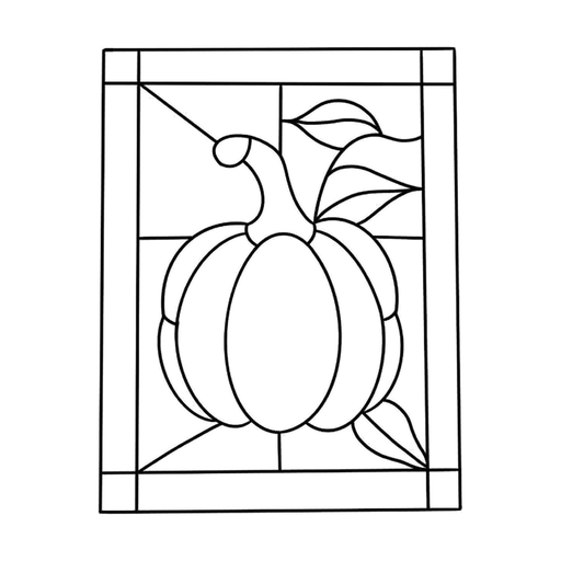 Stained glass pumpkin, flash tattoo design by Cat Allwood, Dawnbringer Tattoo, Kansas City