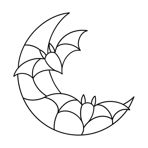 Bat moon, flash tattoo design by Cat Allwood, Dawnbringer Tattoo, Kansas City