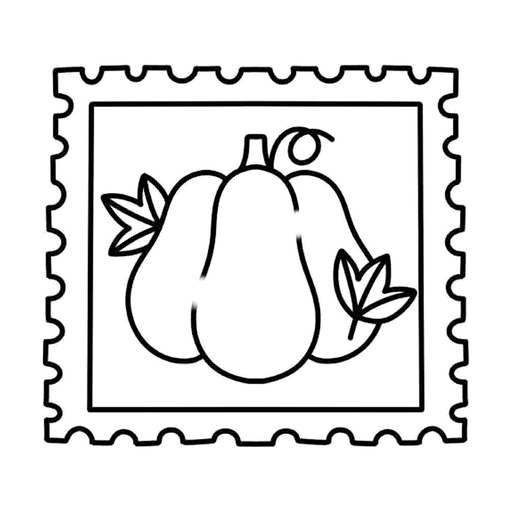 Pumpkin stamp, flash tattoo design by Lily Spade, Dawnbringer Tattoo, Kansas City