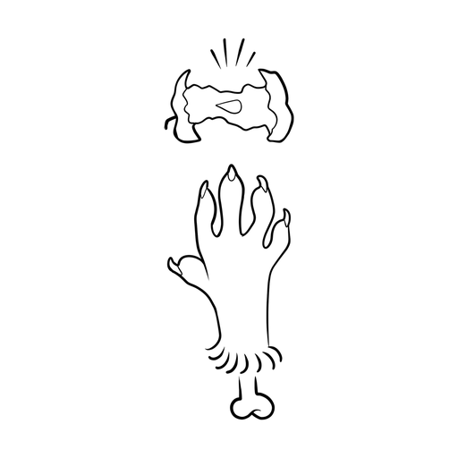 Raccoon paw, flash tattoo design by Colly Gutz, Dawnbringer Tattoo, Kansas City