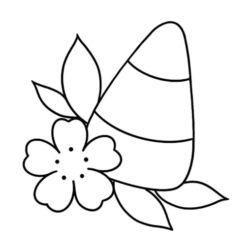 Candy corn flower, flash tattoo design by Cat Allwood, Dawnbringer Tattoo, Kansas City