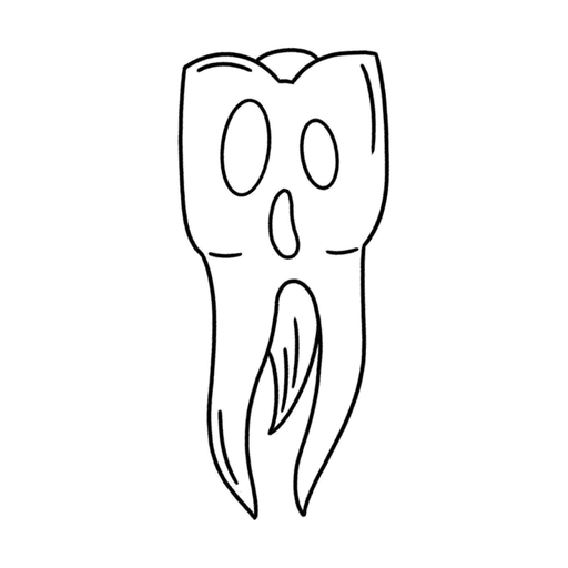 Screaming tooth, flash tattoo design by Cat Allwood, Dawnbringer Tattoo, Kansas City