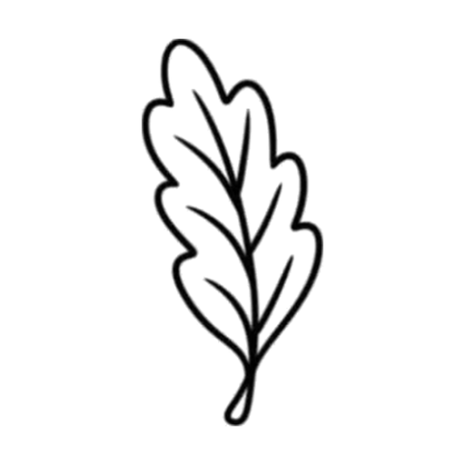Oak leaf, flash tattoo design by Daryan Rheonna, Dawnbringer Tattoo, Kansas City