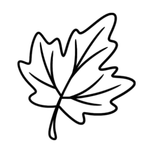 Maple leaf, flash tattoo design by Daryan Rheonna, Dawnbringer Tattoo, Kansas City