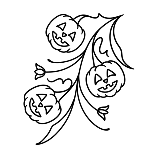 Jack-o'-lantern vine, flash tattoo design by Daryan Rheonna, Dawnbringer Tattoo, Kansas City